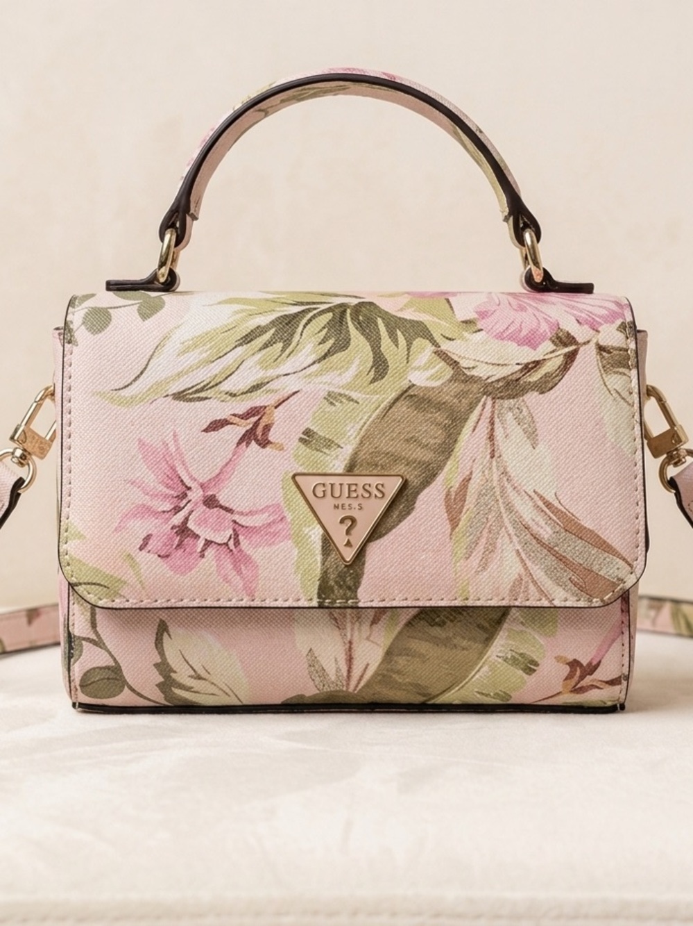 Guess Emiliya floral mini top handle crossbody bag